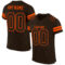 Brown0063 Custom Brown Brown-Orange Mesh Authentic Football Jersey