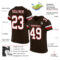 Brown0064-1 Custom Brown White-Red Mesh Authentic Football Jersey