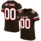 Brown0064 Custom Brown White-Red Mesh Authentic Football Jersey