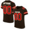 Brown0066 Custom Brown Red-Cream Mesh Authentic Football Jersey