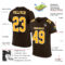 Brown0108-1_5cbadde2-be35-4eef-ab34-23bc79f11ca4 Custom Brown Gold-White Mesh Authentic Football Jersey