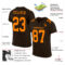 Brown0115-1 Custom Brown Bay Orange Mesh Authentic Football Jersey