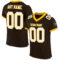 Brown0147 Custom Brown White-Gold Mesh Authentic Football Jersey
