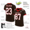 Brown0149-1 Custom Brown White-Red Mesh Authentic Football Jersey