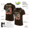 Brown0151-1 Custom Brown Vintage USA Flag-City Cream Mesh Authentic Football Jersey