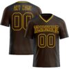 Custom Brown Gold-Black Authentic Football Jersey