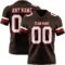 Brown0210 Custom Brown White-Red Authentic Football Jersey