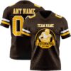 Custom Brown Gold-White Authentic Football Jersey