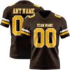 Custom Brown Gold-White Authentic Football Jersey