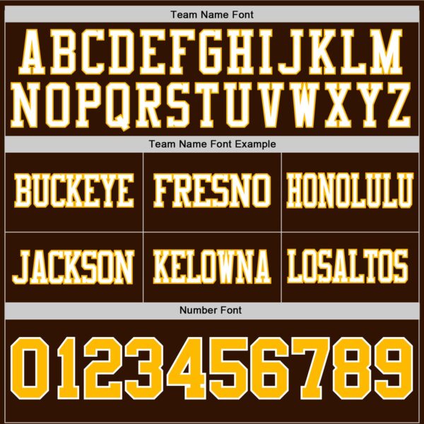 Custom Brown Gold-White Authentic Football Jersey