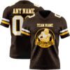 Custom Brown White-Gold Authentic Football Jersey