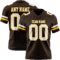 Brown0214 Custom Brown White-Gold Authentic Football Jersey