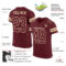 Burgundy0029-1 Custom Burgundy Burgundy-Cream Mesh Authentic Football Jersey