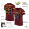 Burgundy0031-1 Custom Burgundy Navy-Gold Mesh Authentic Football Jersey
