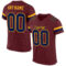 Burgundy0031 Custom Burgundy Navy-Gold Mesh Authentic Football Jersey