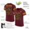 Custom Burgundy Black-Gold Mesh Authentic Football Jersey