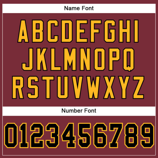 Custom Burgundy Black-Gold Mesh Authentic Football Jersey