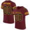 Custom Burgundy Black-Gold Mesh Authentic Football Jersey