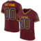 Burgundy0050 Custom Burgundy Navy-Gold Mesh Authentic Throwback Football Jersey