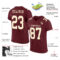 Burgundy0073-1 Custom Burgundy Cream Mesh Authentic Football Jersey