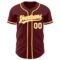 Custom Burgundy White-Gold Authentic Baseball Jersey
