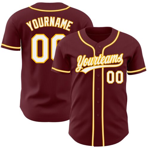 Burgundy0076_96412adb-b636-4c43-8b53-db43bd9b614f Custom Burgundy White-Gold Authentic Baseball Jersey