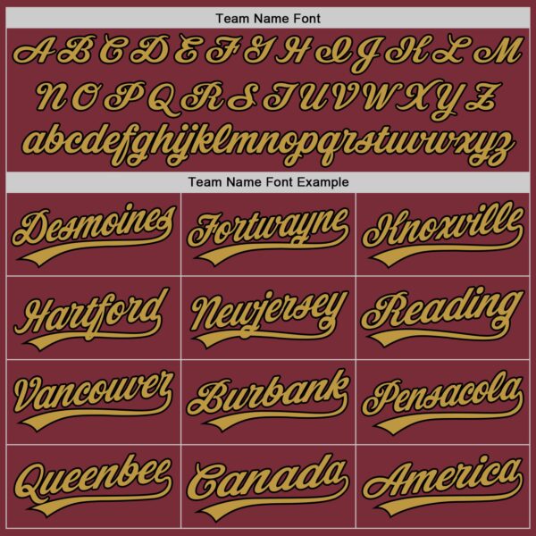Custom Burgundy Black-Old Gold Authentic Baseball Jersey