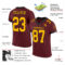Burgundy0090-1 Custom Burgundy Gold-Black Mesh Authentic Football Jersey
