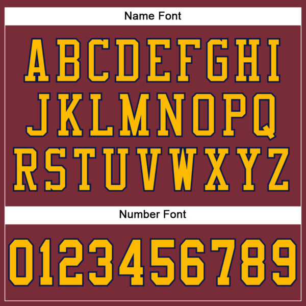 Burgundy0092-3 Custom Burgundy Gold-Navy Mesh Authentic Football Jersey