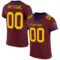 Burgundy0092 Custom Burgundy Gold-Navy Mesh Authentic Football Jersey