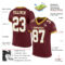 Burgundy0093-1 Custom Burgundy White-Old Gold Mesh Authentic Football Jersey