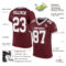 Burgundy0094-1 Custom Burgundy White-Gray Mesh Authentic Football Jersey