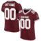 Burgundy0094 Custom Burgundy White-Gray Mesh Authentic Football Jersey