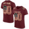 Burgundy0100 Custom Burgundy Vintage USA Flag-City Cream Mesh Authentic Football Jersey