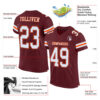 Custom Burgundy White-Orange Mesh Authentic Football Jersey