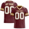 Custom Burgundy White-Old Gold Authentic Football Jersey