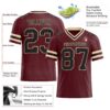 Custom Burgundy Black-City Cream Authentic Football Jersey