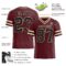 Burgundy0124-1 Custom Burgundy Black-City Cream Authentic Football Jersey