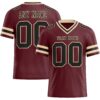 Custom Burgundy Black-City Cream Authentic Football Jersey