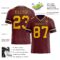 Burgundy0125-1 Custom Burgundy Gold-Navy Authentic Football Jersey