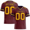 Custom Burgundy Gold-Navy Authentic Football Jersey