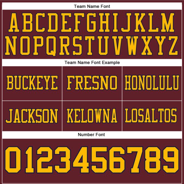 Custom Burgundy Gold-Navy Authentic Football Jersey