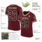 Burgundy0139-1 Custom Burgundy Black-Cream Mesh Authentic Throwback Football Jersey