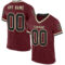 Burgundy0139 Custom Burgundy Black-Cream Mesh Authentic Throwback Football Jersey