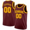 Custom Burgundy Gold Authentic Basketball Jersey