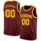 Custom Burgundy Gold Authentic Basketball Jersey