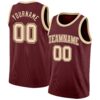 Custom Burgundy Cream Authentic Basketball Jersey