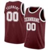 Custom Burgundy White Authentic Basketball Jersey