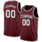 Custom Burgundy White-Black Authentic Basketball Jersey