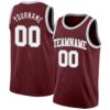 Custom Burgundy White-Gray Authentic Basketball Jersey